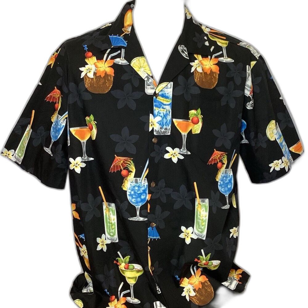 Pacific Legend Hawaiian Shirt Mens Size XL Tropical Drink USA New With Tags